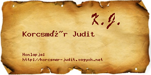 Korcsmár Judit névjegykártya